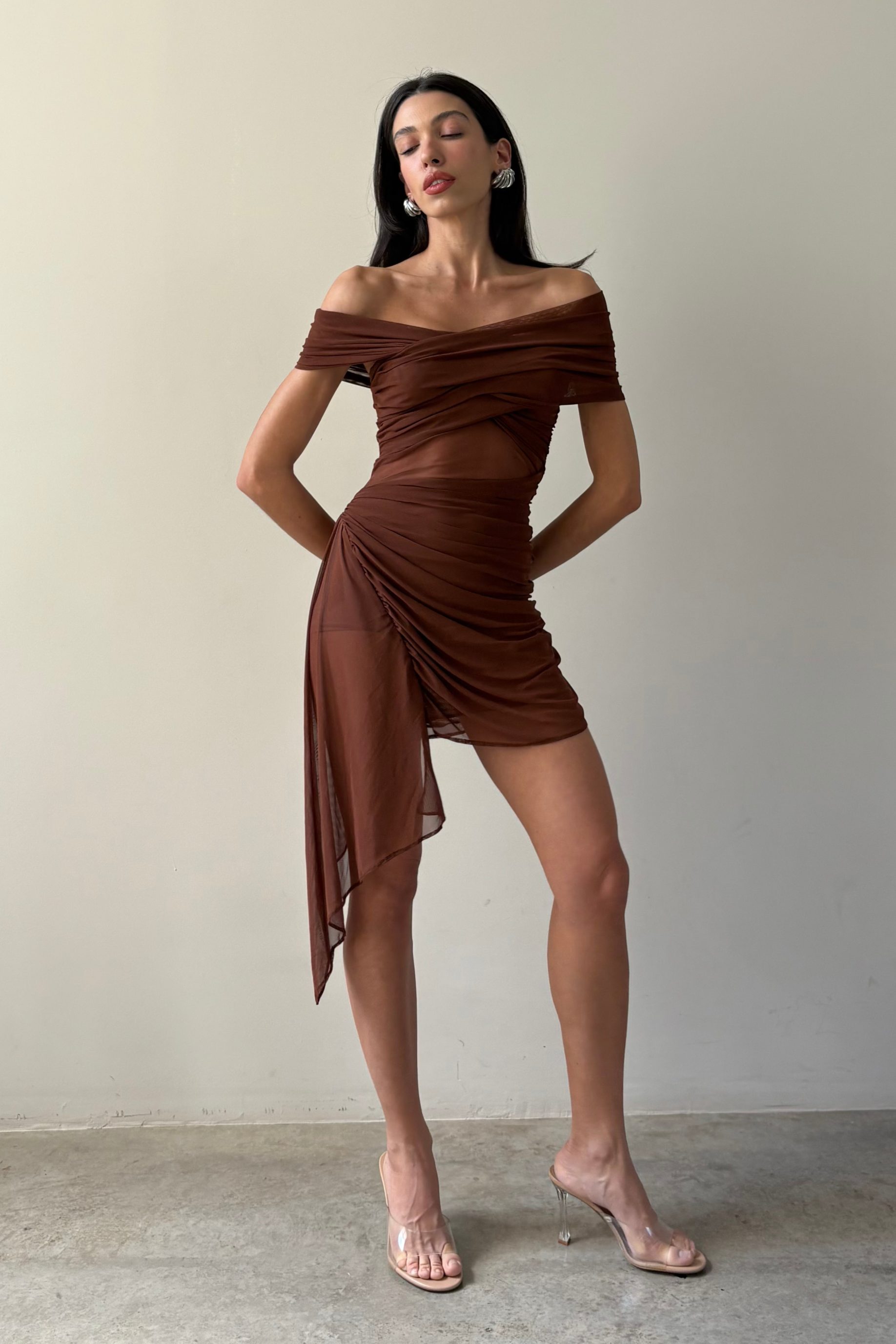 Vestido Tule Sky Marrom - Image 3