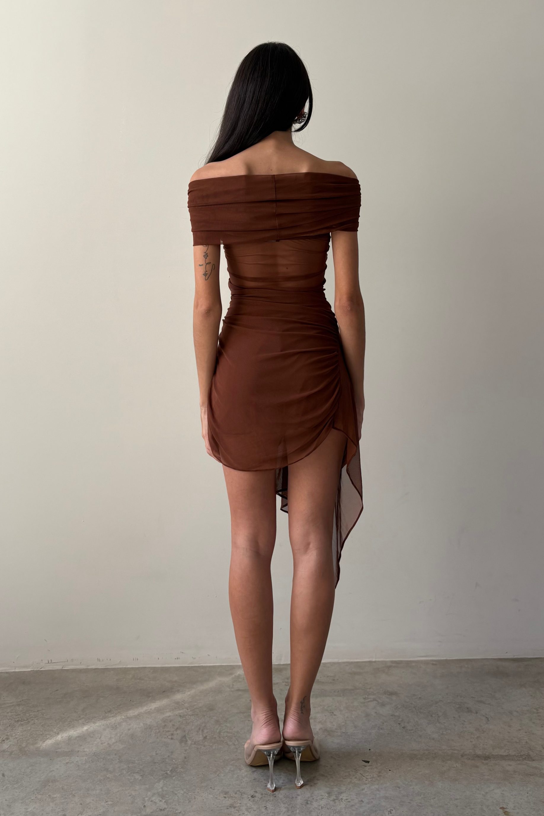 Vestido Tule Sky Marrom - Image 4