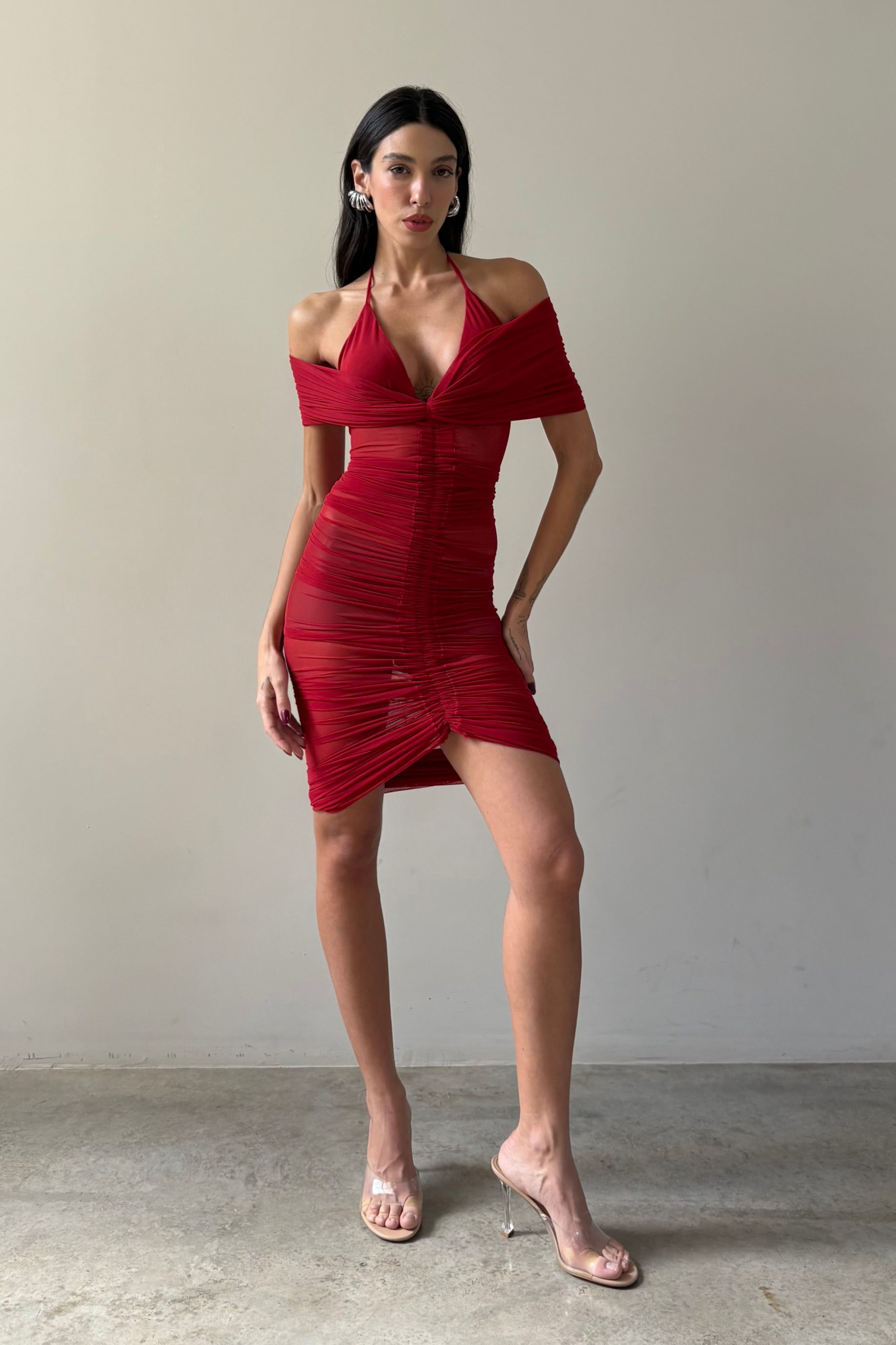 Vestido Tule Sienna Vermelho - Image 3