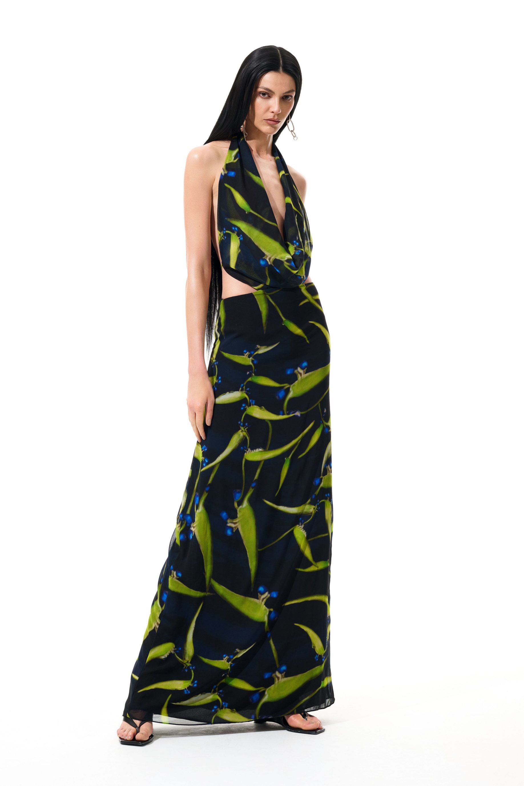 Vestido Slip Longo Tropical Citrus